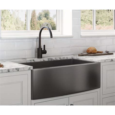 apron stainless steel sink with black cabinets|stainless farmhouse kitchen sink.